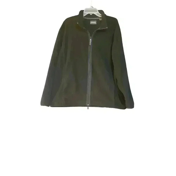 St. Johns Bay Fleece Jacket Mens Size L Full Zip Coat Black Outdoors Gorpcore - Picture 1 of 16